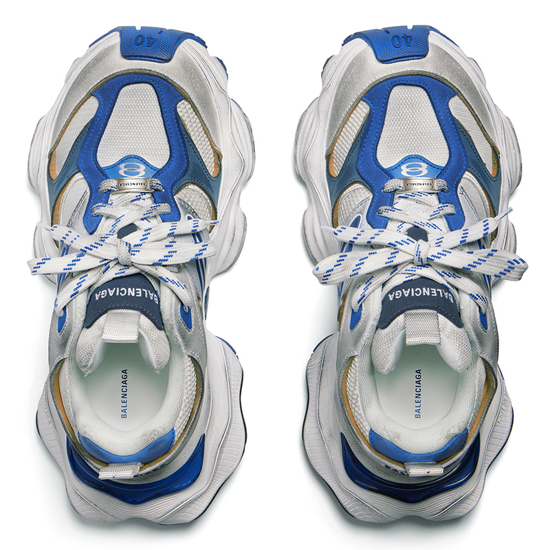 Ba*len*cia*ga cargo sneaker in grey, white and blue