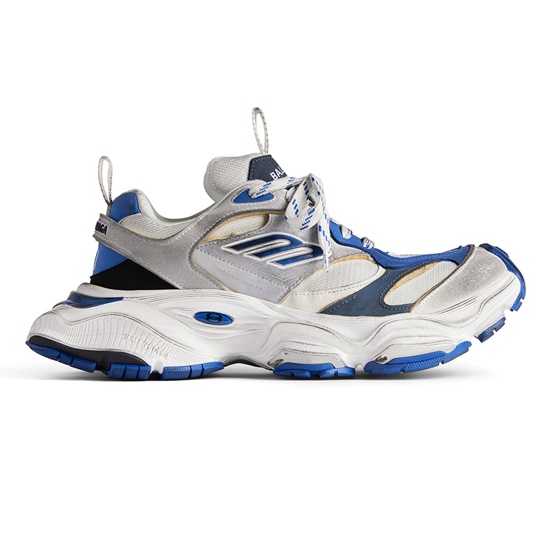 Ba*len*cia*ga cargo sneaker in grey, white and blue