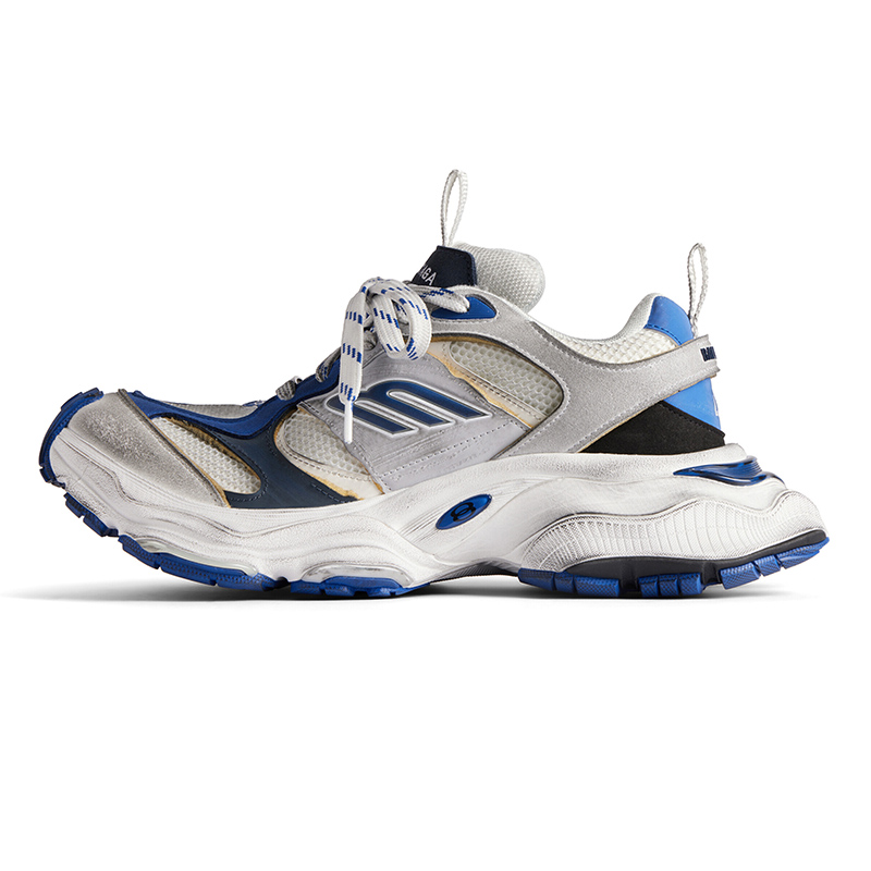 Ba*len*cia*ga cargo sneaker in grey, white and blue