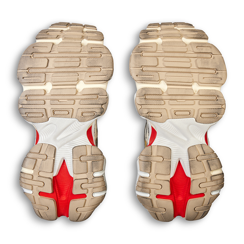 Ba*len*cia*ga cargo sneaker in beige, grey and red