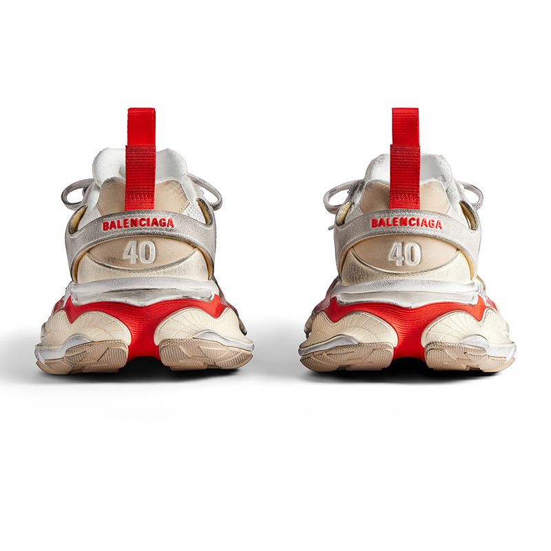 Ba*len*cia*ga cargo sneaker in beige, grey and red