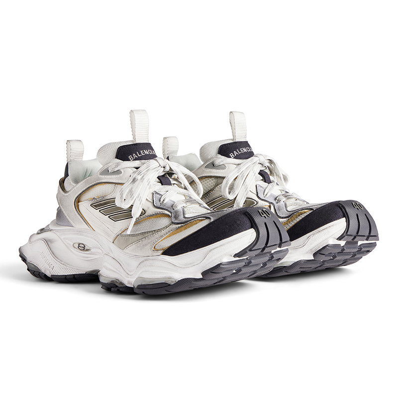 Ba*len*cia*ga cargo sneaker in white and grey