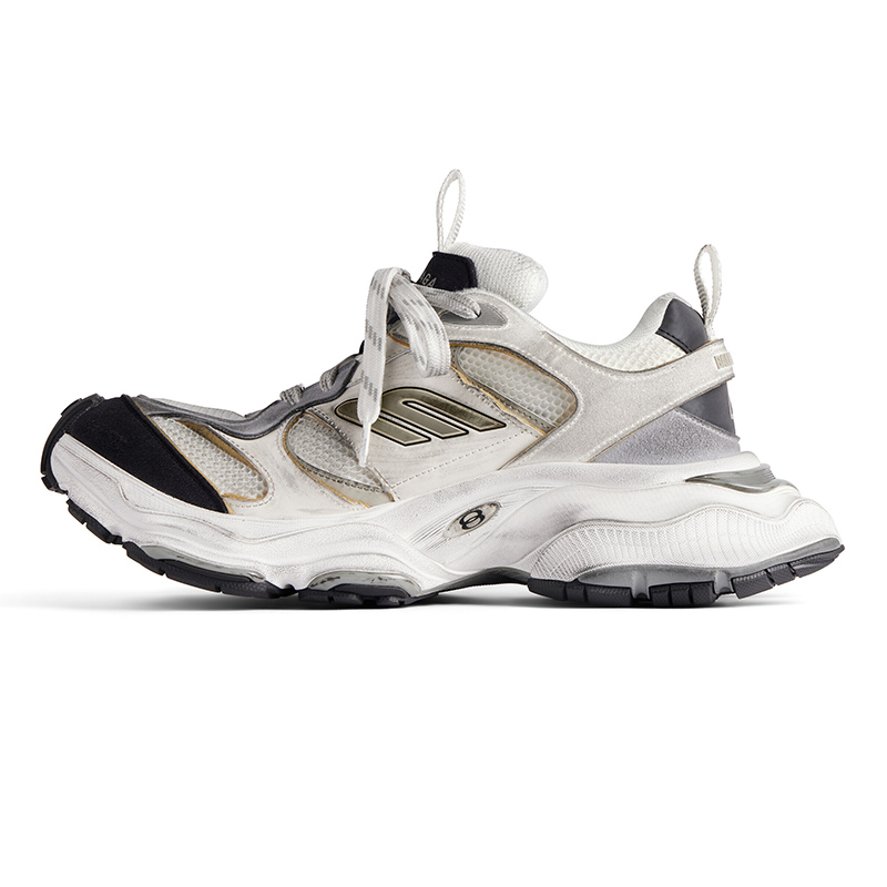 Ba*len*cia*ga cargo sneaker in white and grey