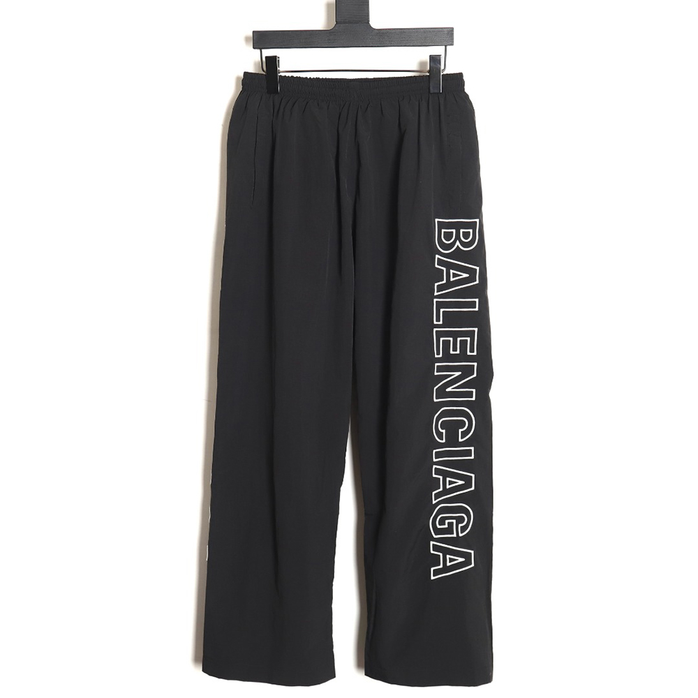 Ba*len*cia*ga blank letters embroidered tracksuit pants