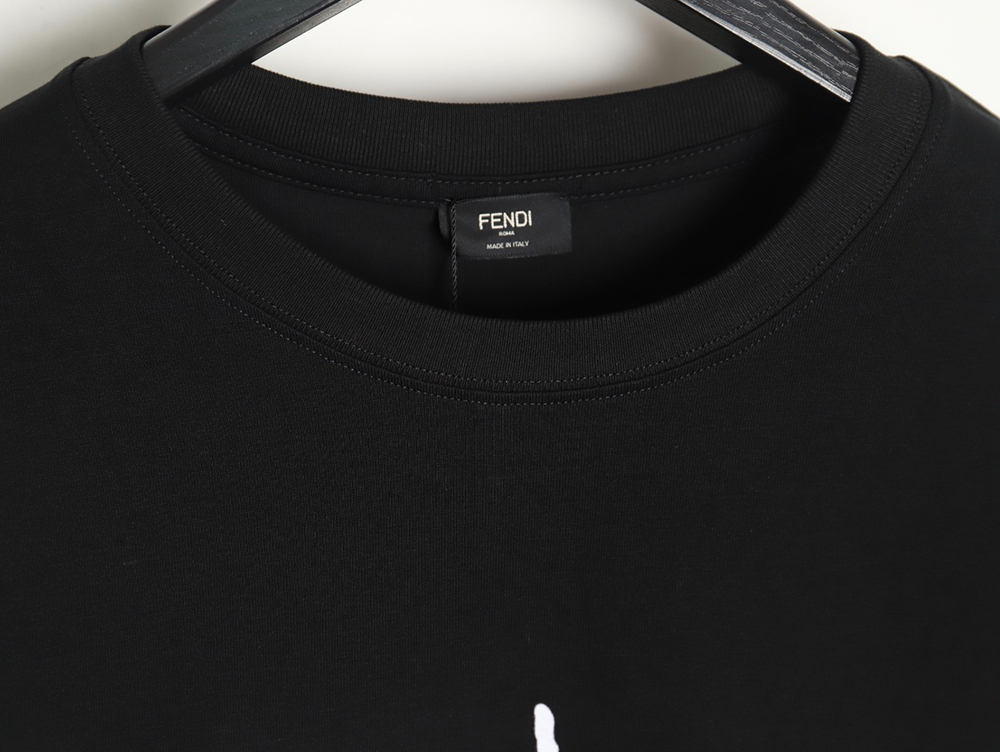 F**di 24ss cursive letter flocking print short sleeve