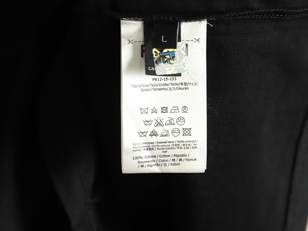 F**di 24ss cursive letter flocking print short sleeve