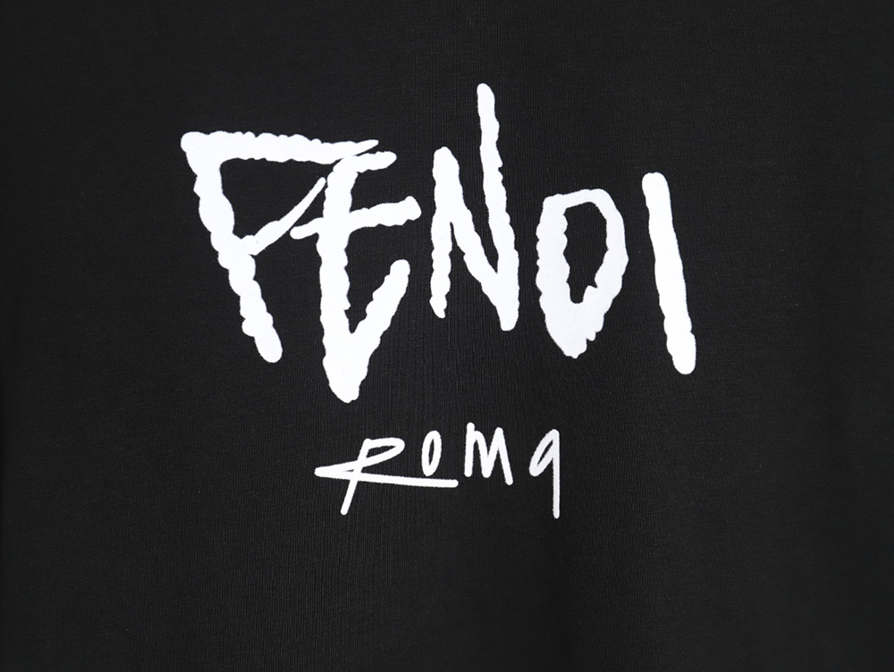 F**di 24ss cursive letter flocking print short sleeve