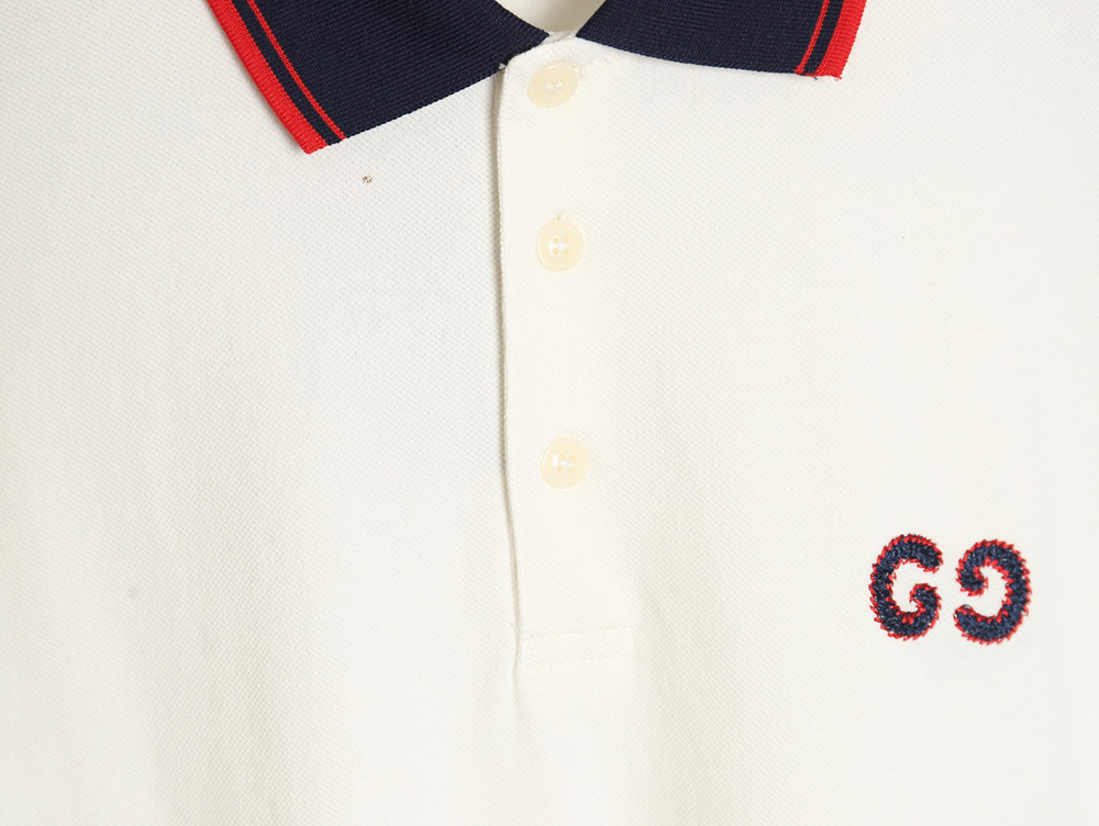 G*u*i double g classic black and red striped polo short sleeve