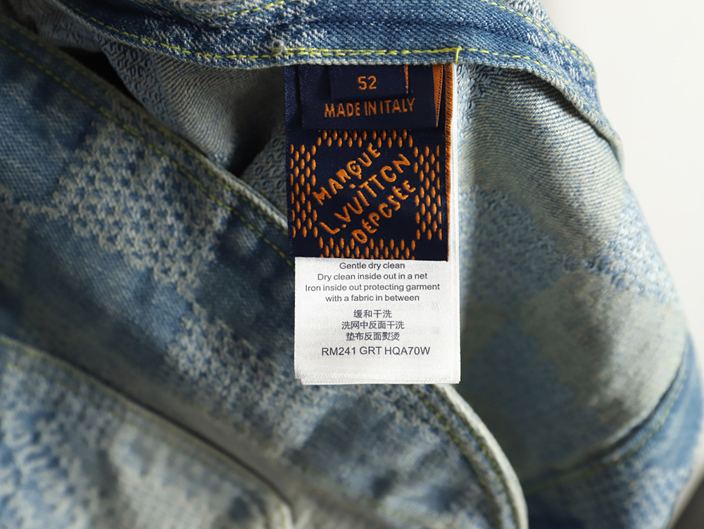 l0*is V*t0n 24ss checkerboard collarless denim shirt jacket