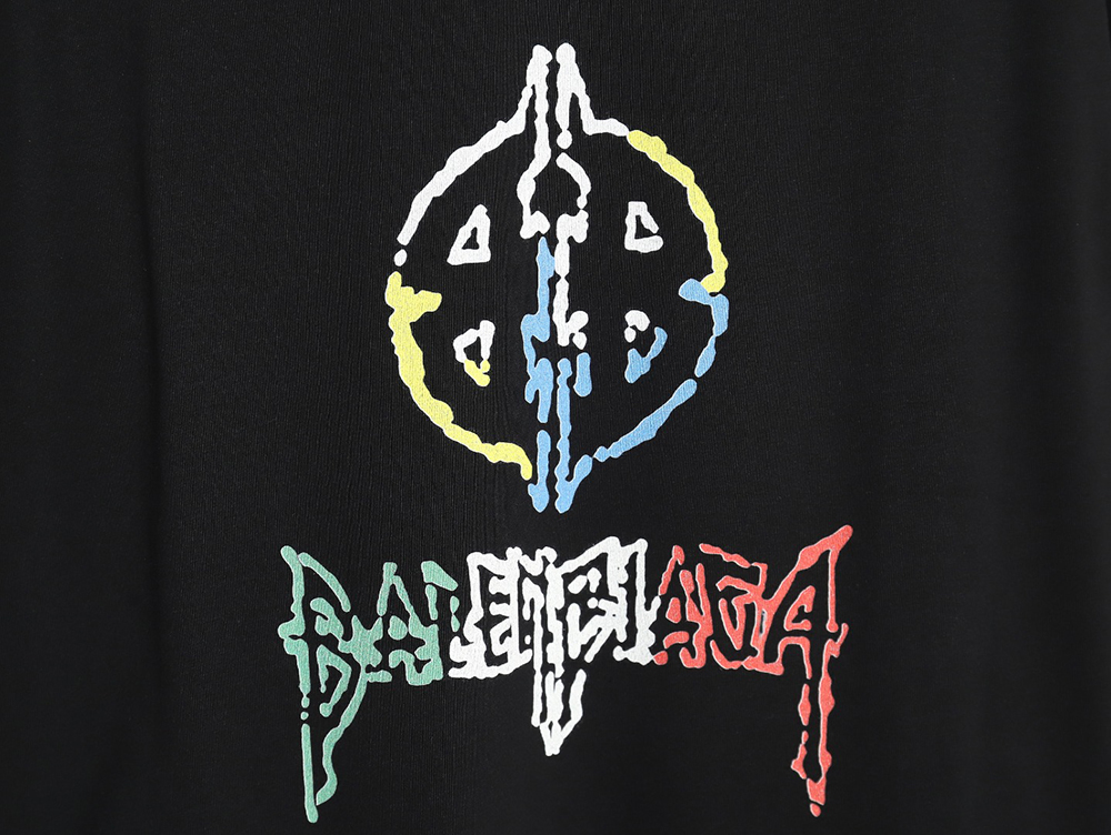 Ba*len*cia*ga 24ss new color label round neck short sleeve t-shirt tsk1