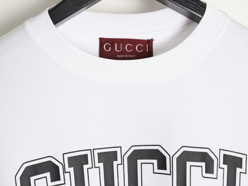 G*u*i university crest printed round neck short sleeve t-shirt