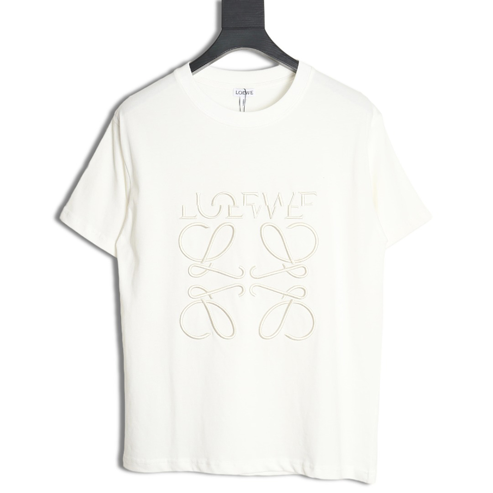 L0ew* 24ss misplaced letter embroidered logo short-sleeved t-shirt