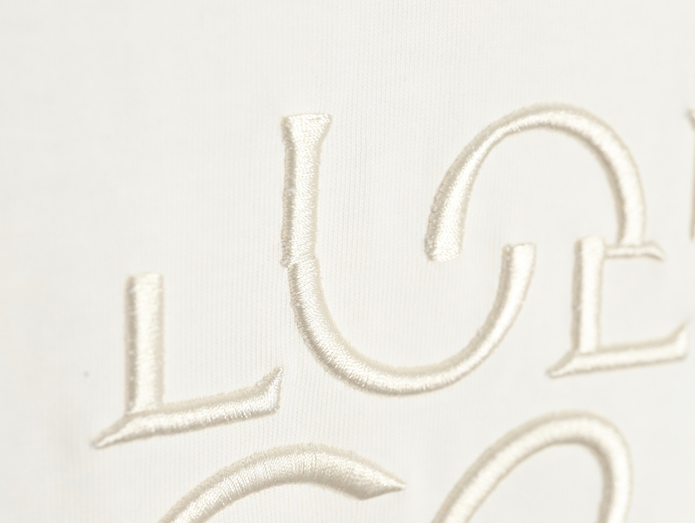 L0ew* 24ss misplaced letter embroidered logo short-sleeved t-shirt