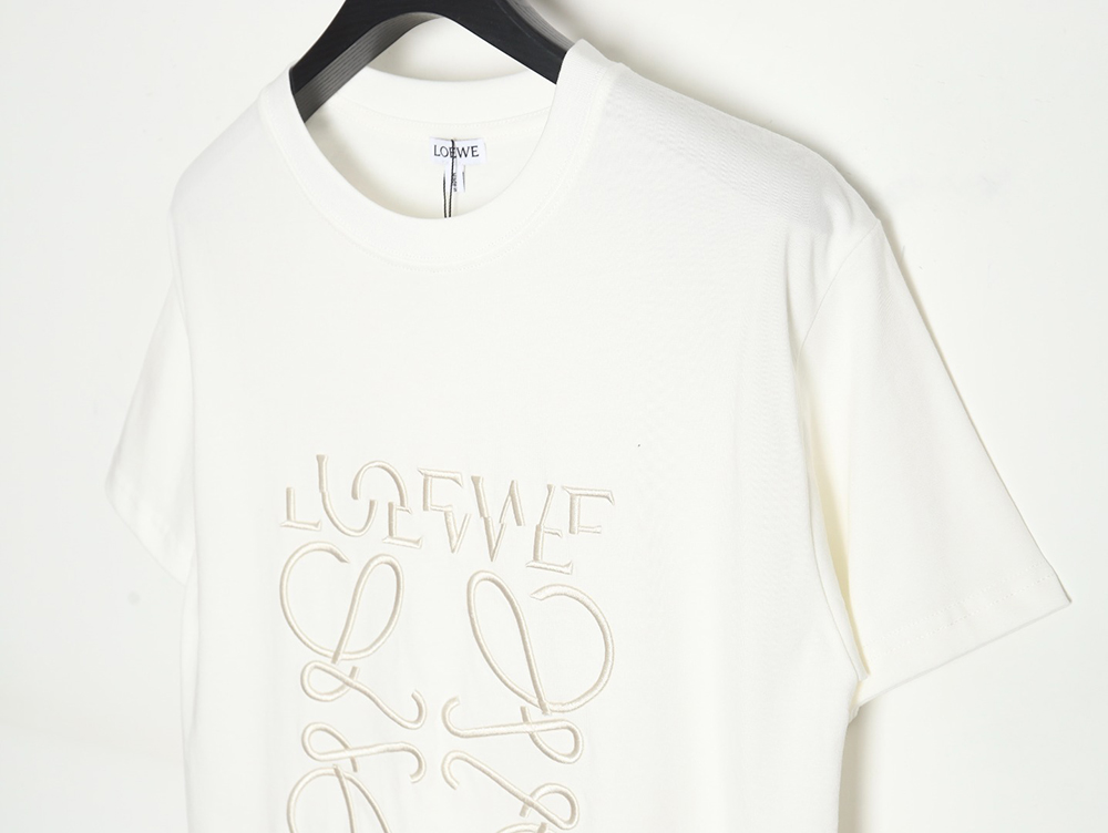 L0ew* 24ss misplaced letter embroidered logo short-sleeved t-shirt