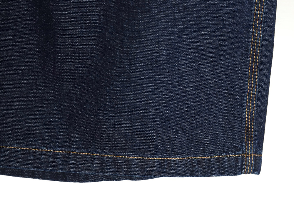 Pra*a denim shorts with triangle logo