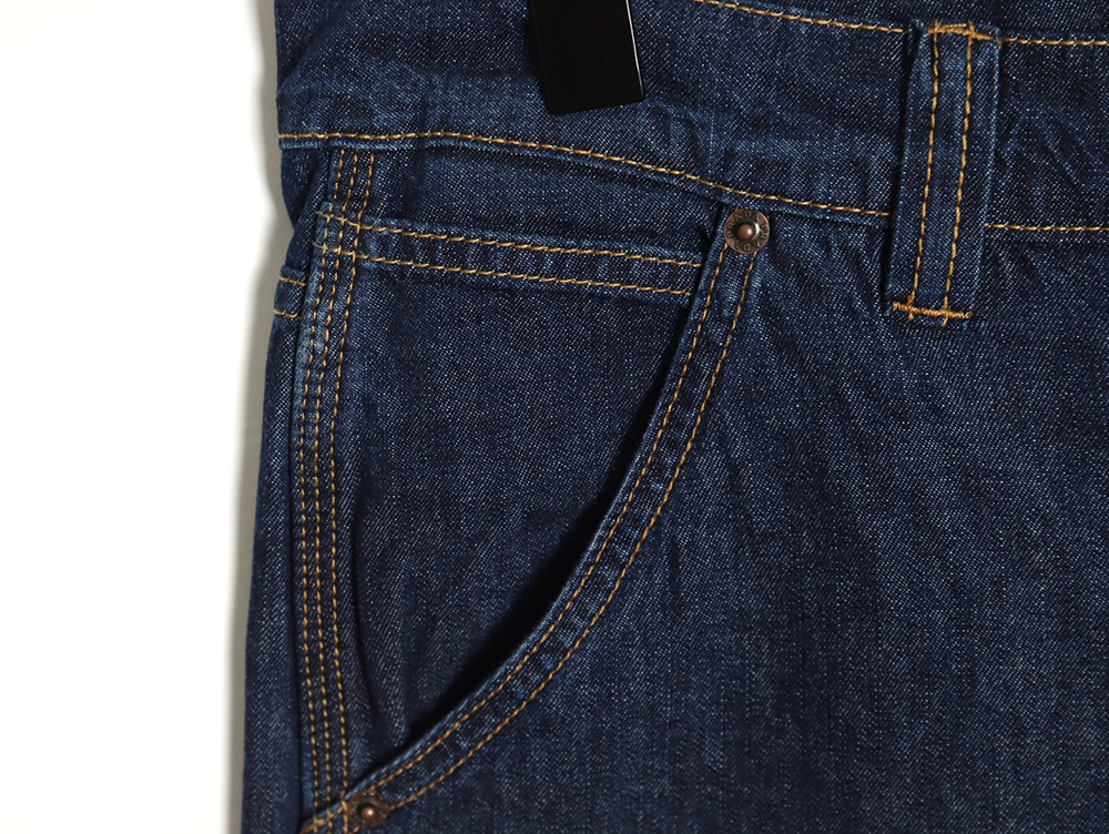 Pra*a denim shorts with triangle logo