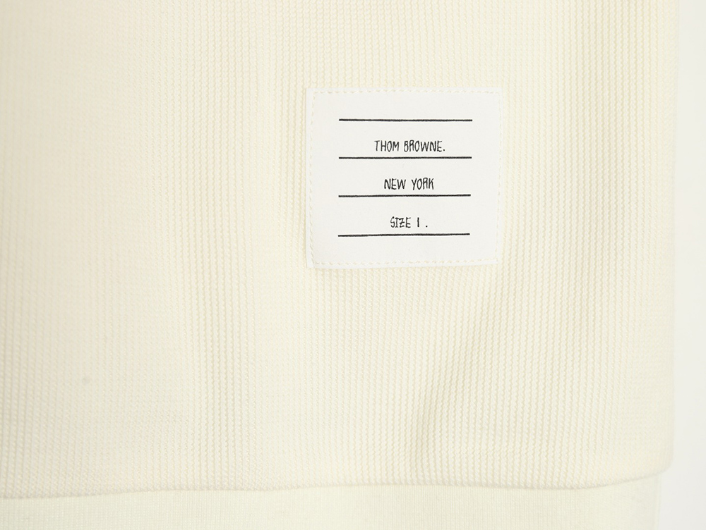 Thom Browne Water Ripple Four-Bar Pressed Leather Short-Sleeved POLO Shirt