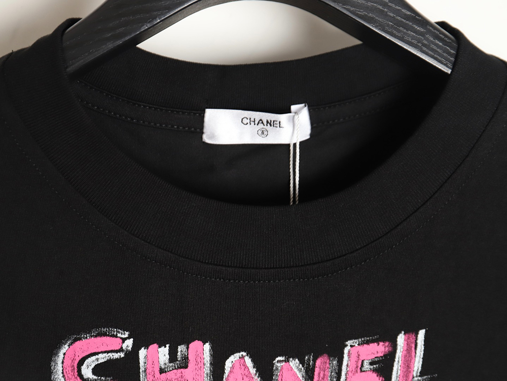 Ch*el hand-painted watch dial graffiti short-sleeved t-shirt tsk1