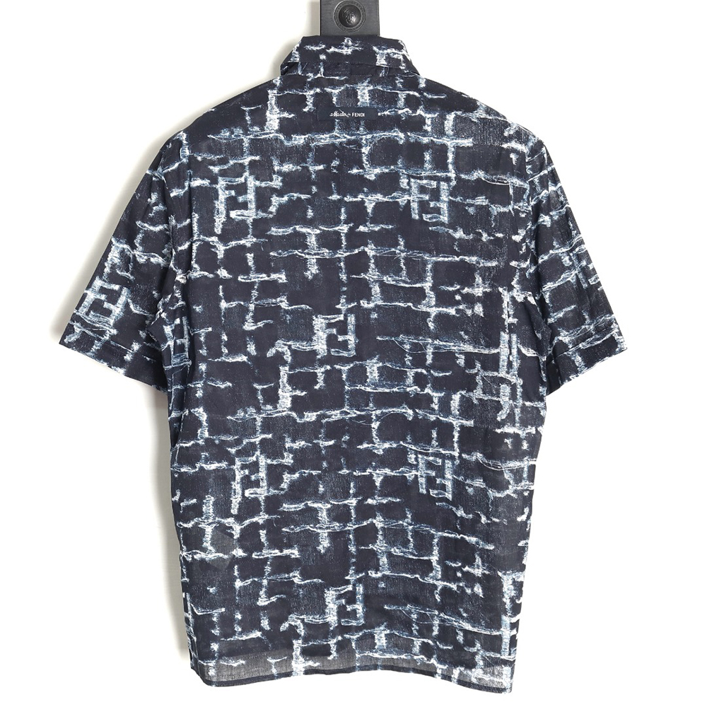 F**di 24ss linen full print short-sleeved shirt