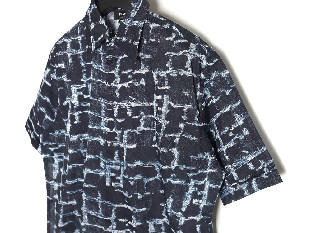 F**di 24ss linen full print short-sleeved shirt