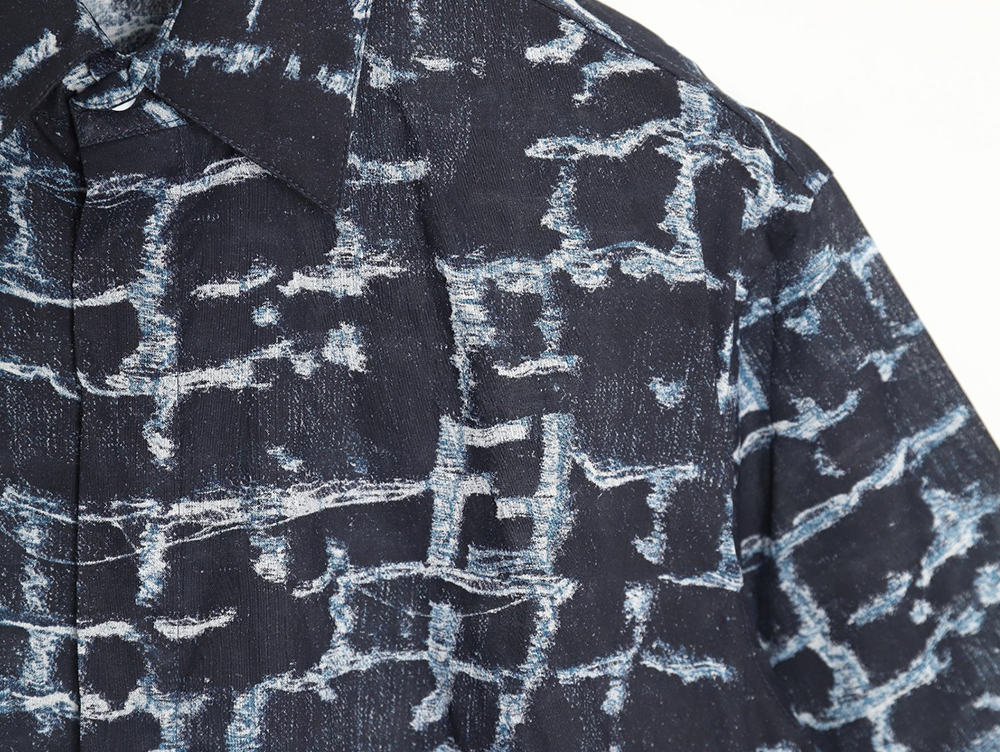 F**di 24ss linen full print short-sleeved shirt