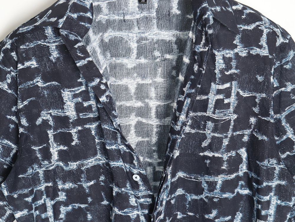 F**di 24ss linen full print short-sleeved shirt