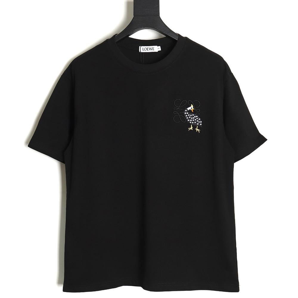 L0ew* exclusive guinea fowl embroidered short sleeves