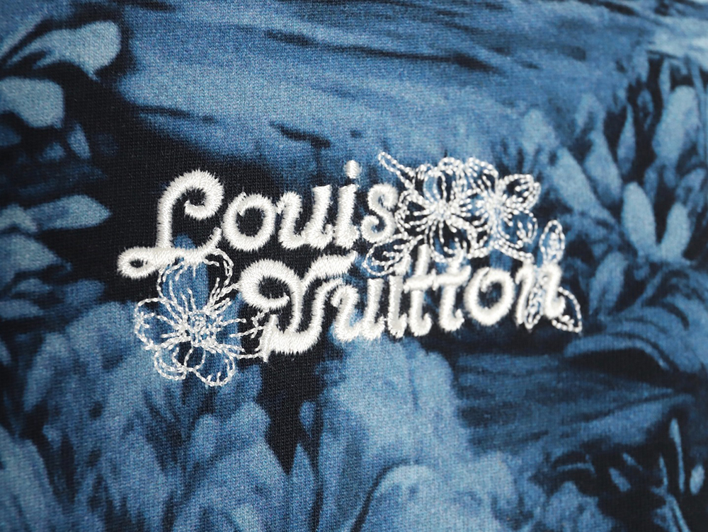 l0*is V*t0n 24ss wave print short sleeve t-shirt