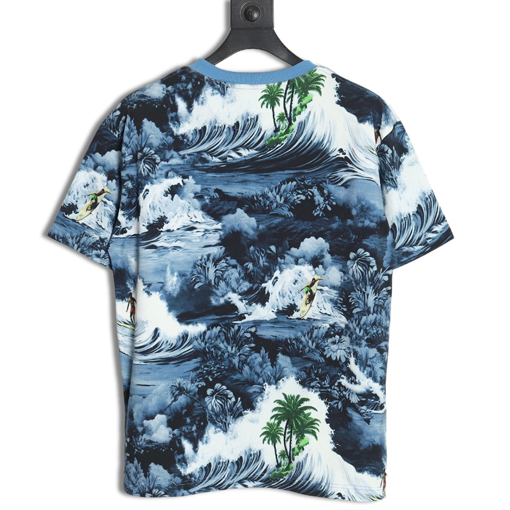 l0*is V*t0n 24ss wave print short sleeve t-shirt