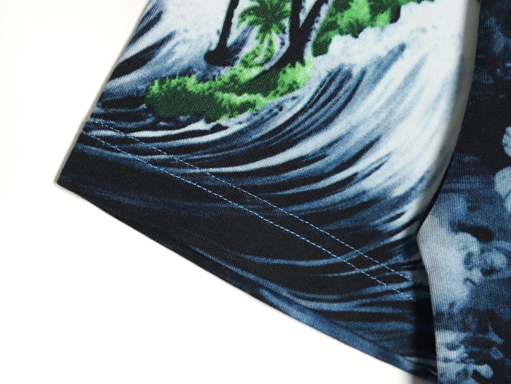 l0*is V*t0n 24ss wave print short sleeve t-shirt