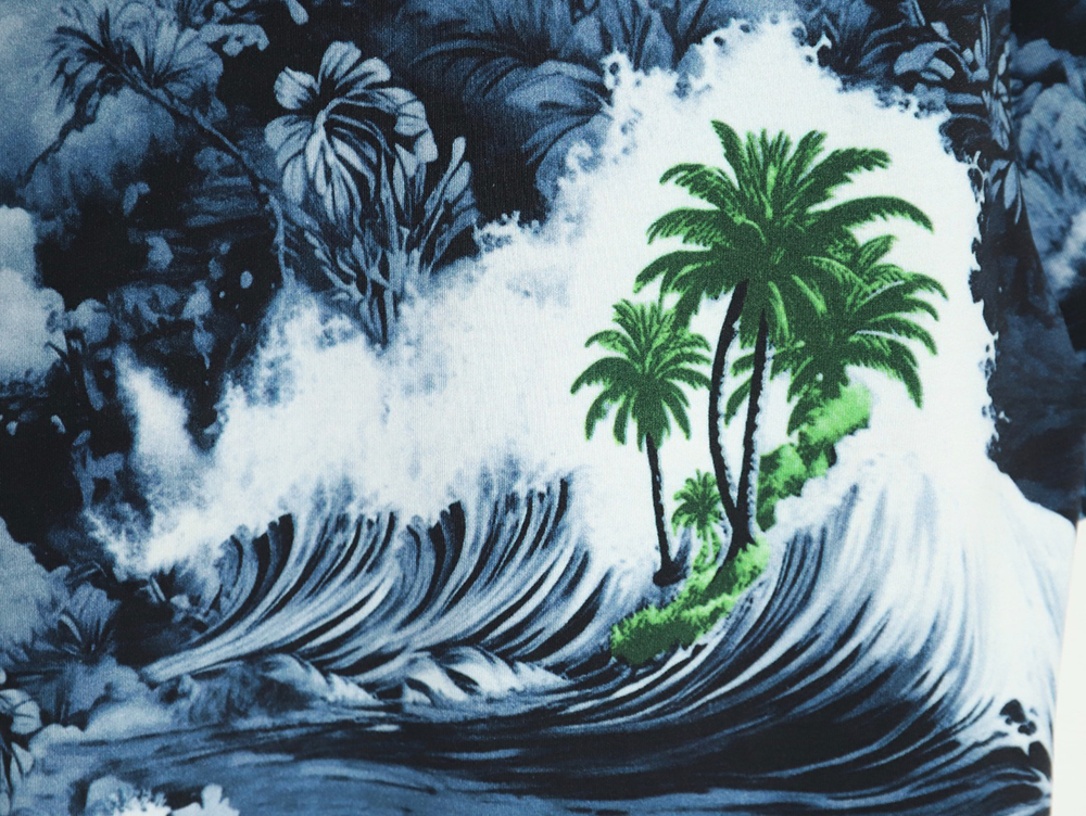 l0*is V*t0n 24ss wave print short sleeve t-shirt