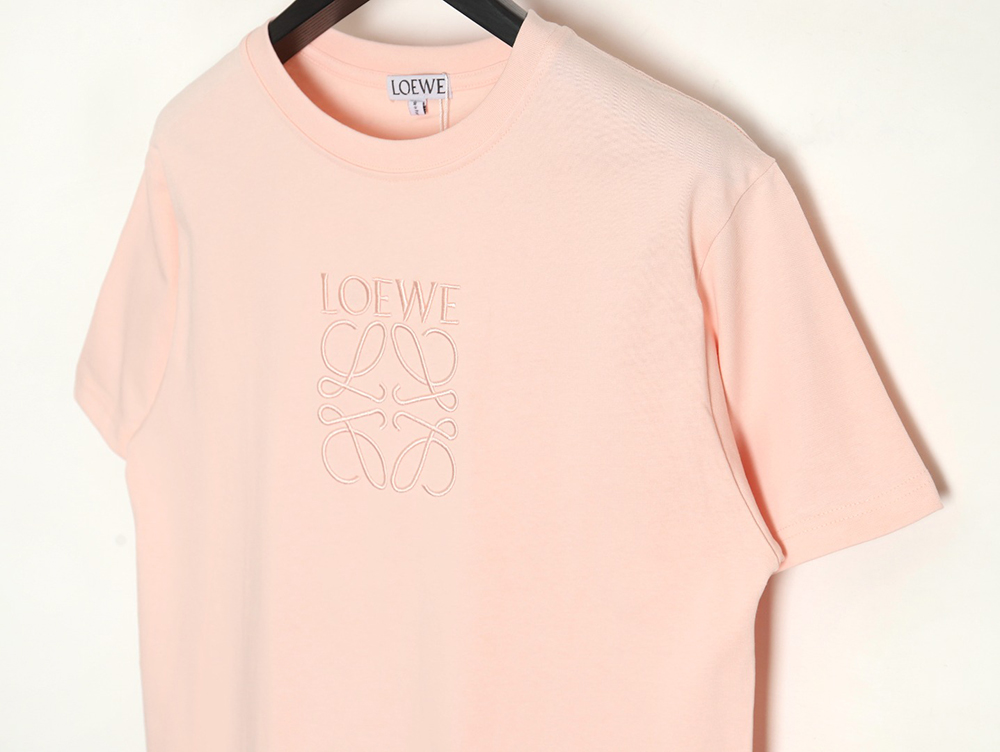 L0ew* solid color embroidered large logo t-shirt