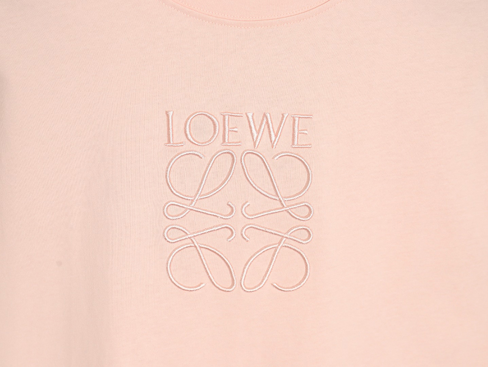 L0ew* solid color embroidered large logo t-shirt