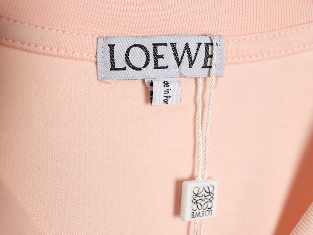 L0ew* solid color embroidered large logo t-shirt
