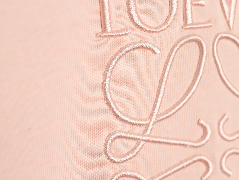 L0ew* solid color embroidered large logo t-shirt