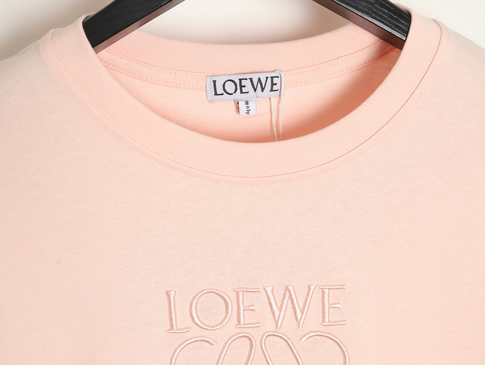 L0ew* solid color embroidered large logo t-shirt