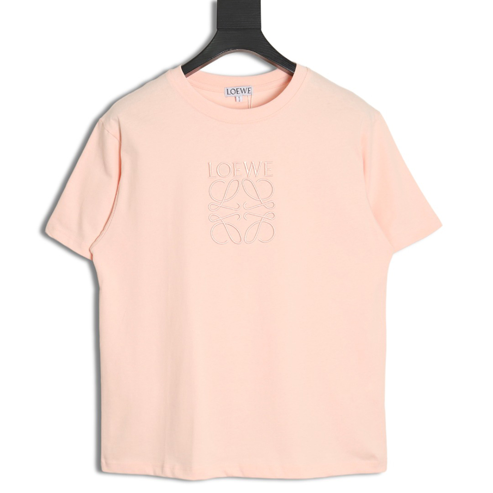 L0ew* solid color embroidered large logo t-shirt