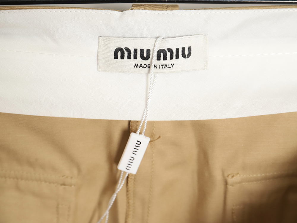 Miu Miu Bermuda Khaki Cargo Shorts