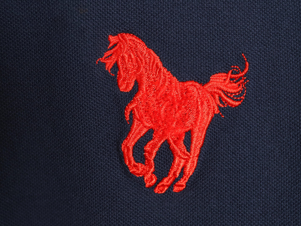 Ba*len*cia*ga 24ss horse embroidered silhouette polo short sleeve