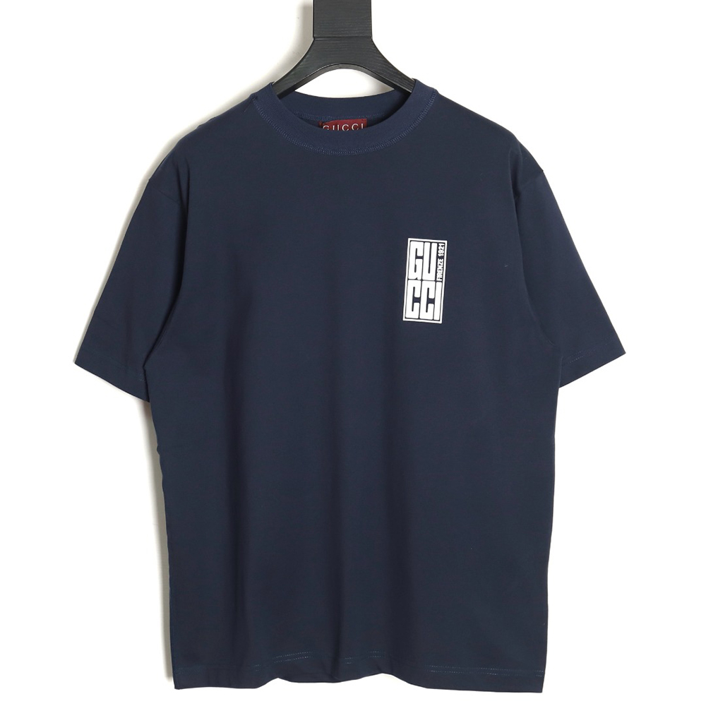 G*u*i red, white and blue g print round neck short sleeve t-shirt