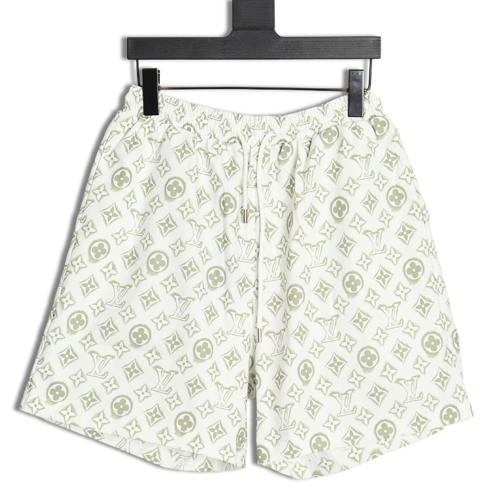 l0*is V*t0n 24ss distressed shorts with printed monogram