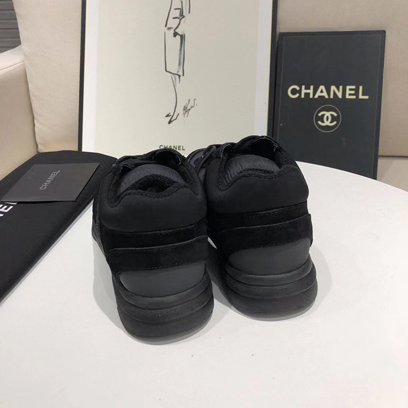 Ch*el low top trainer cc triple black suede