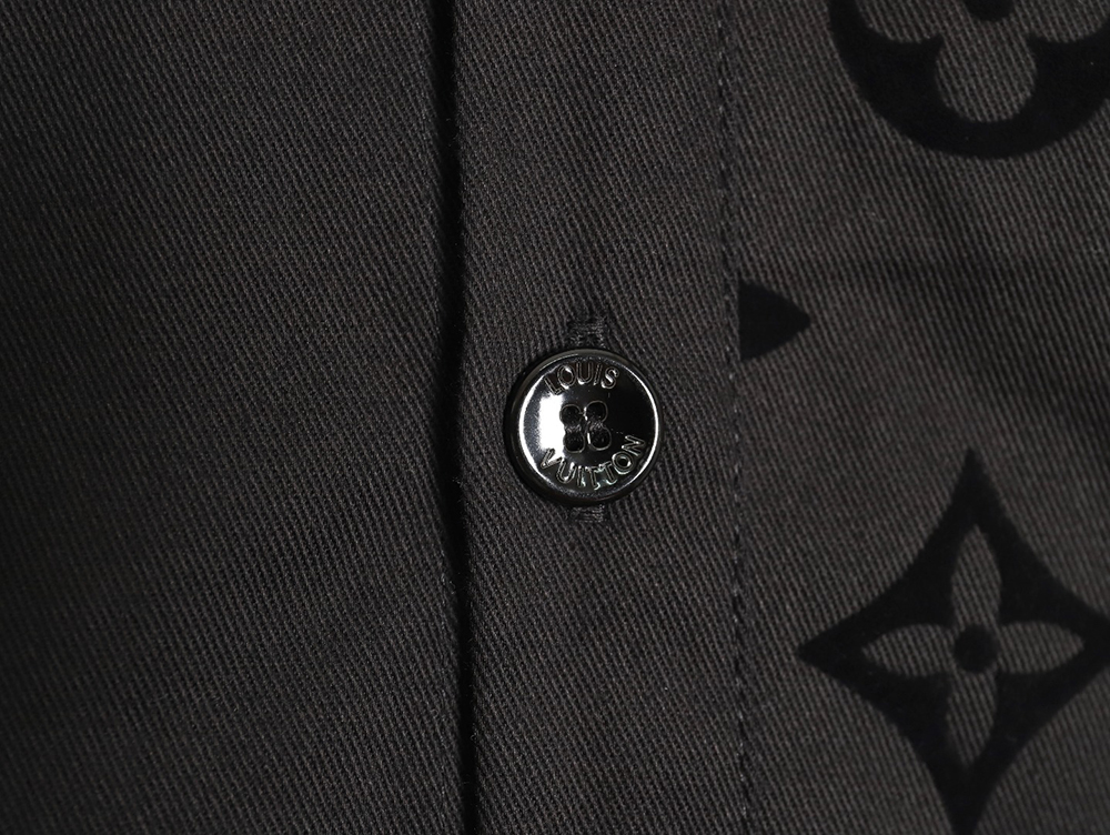 l0*is V*t0n preco drofw old flower flocking stitching short-sleeved shirt