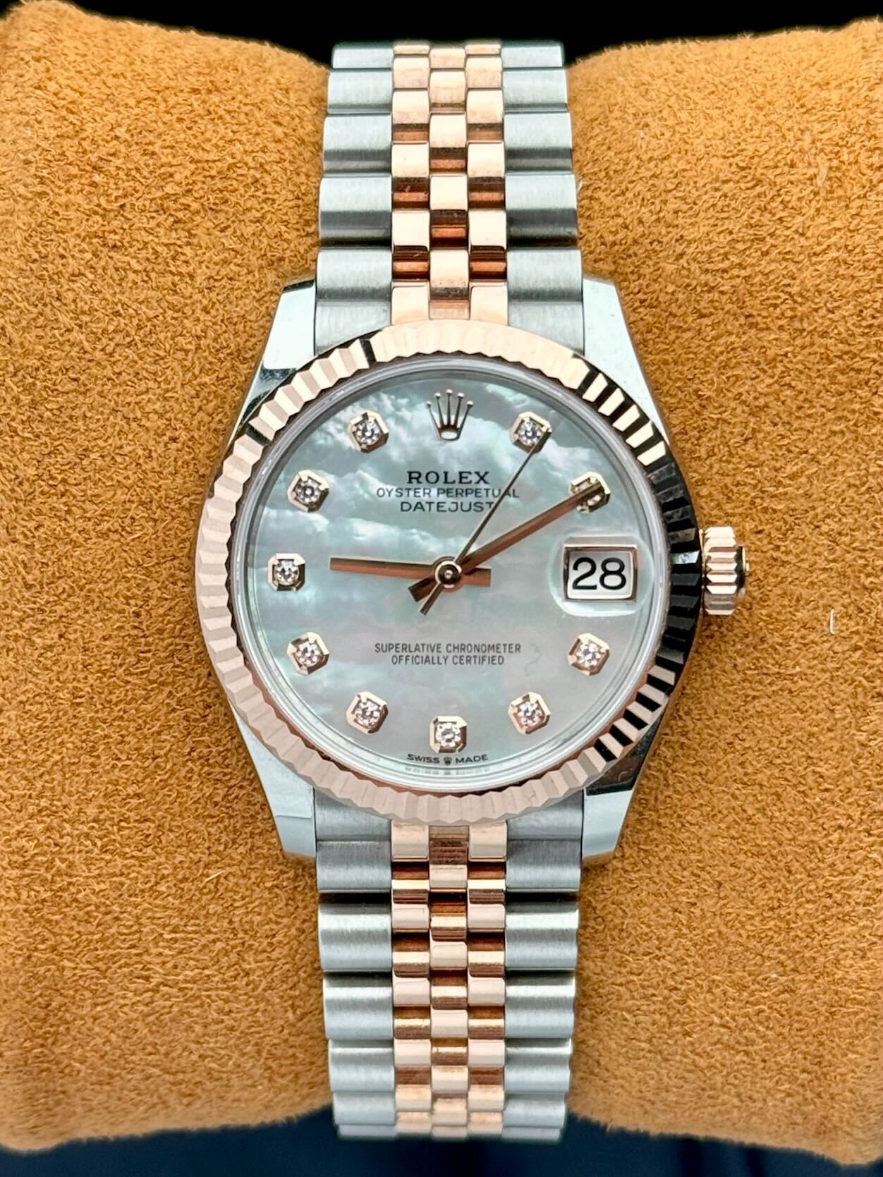 datejust 31mm mop 278271 rose gold & steel jubilee mop Di*m*nd dial