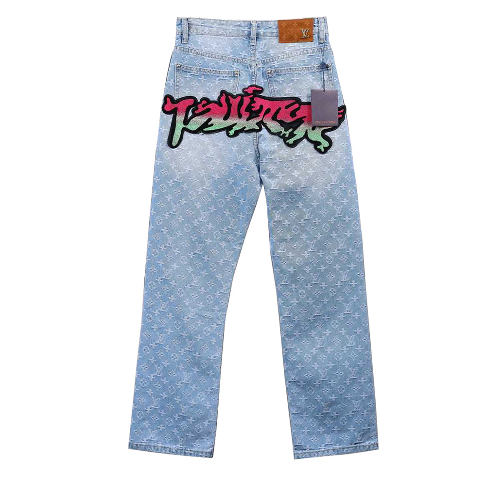 l0*is V*t0n graffiti gradient embroidered jeans