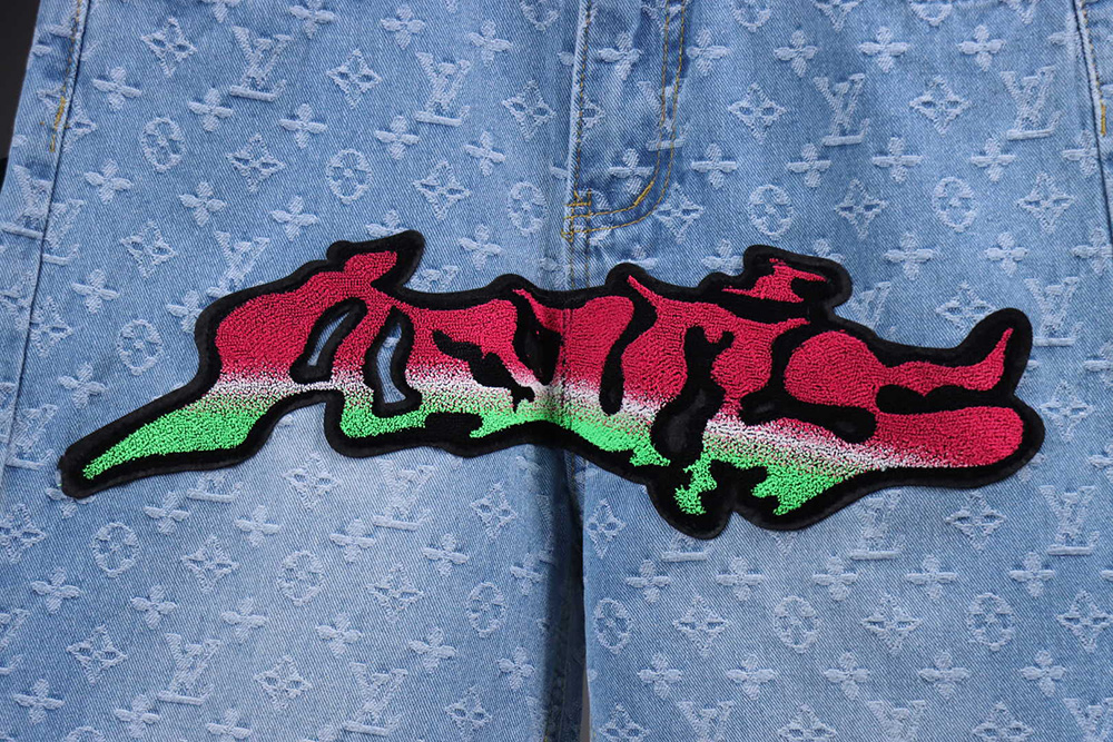 l0*is V*t0n graffiti gradient embroidered jeans
