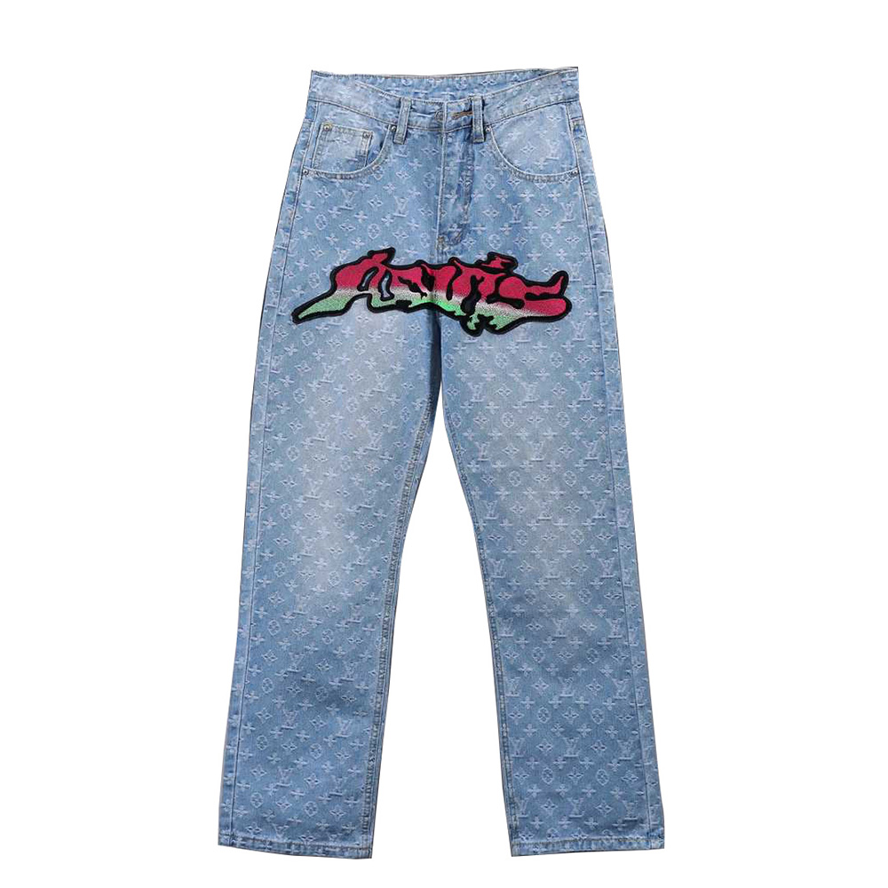 l0*is V*t0n graffiti gradient embroidered jeans
