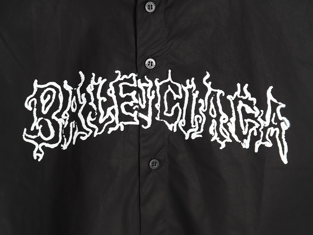 Ba*len*cia*ga 24fw hollow flame totem print long-sleeved shirt
