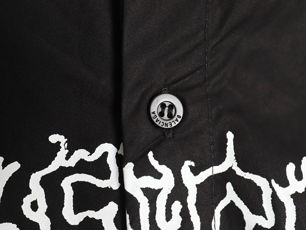 Ba*len*cia*ga 24fw hollow flame totem print long-sleeved shirt
