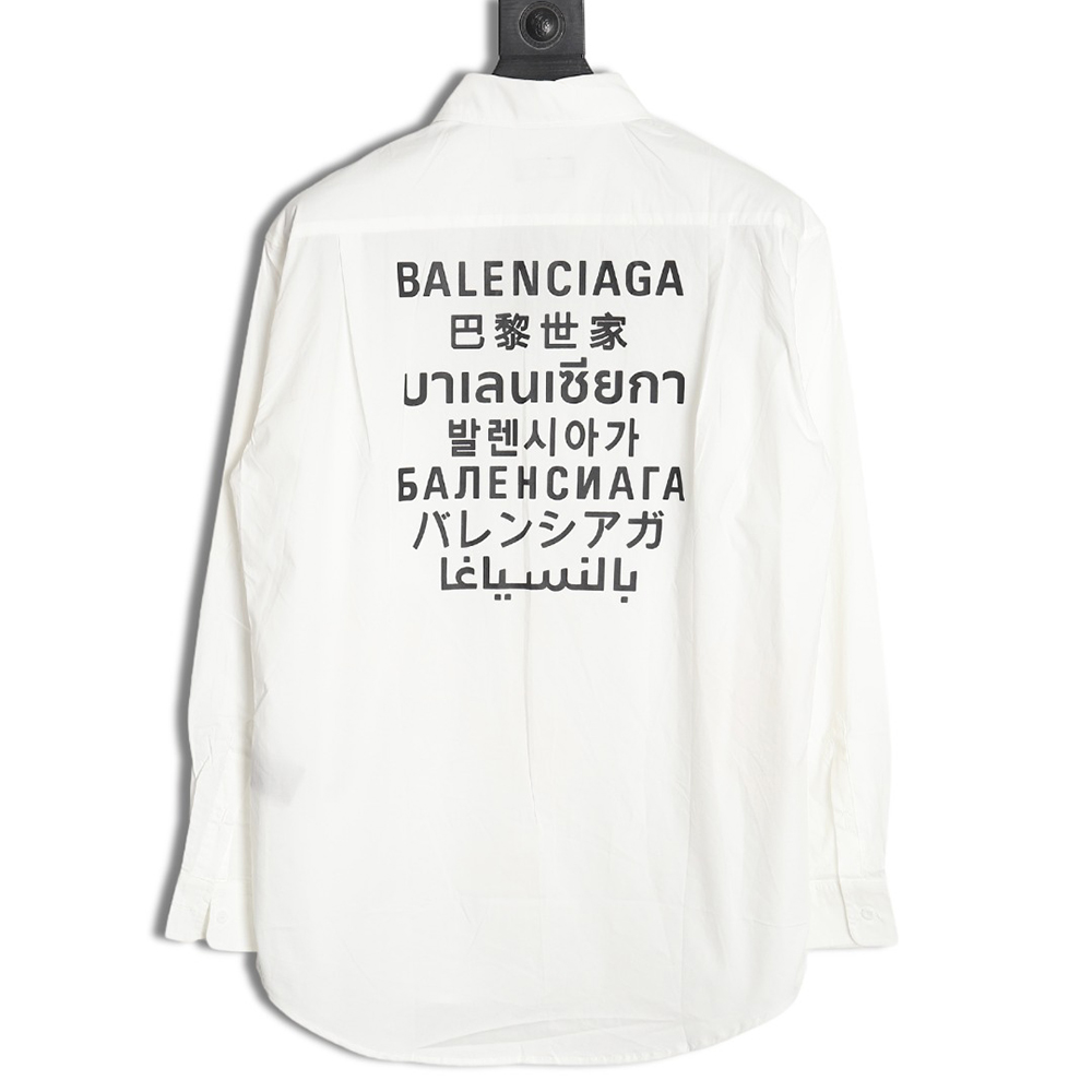 Ba*len*cia*ga 24fw seven languages print long-sleeved shirt